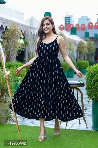 Stylish Printed Rayon Dress For Women