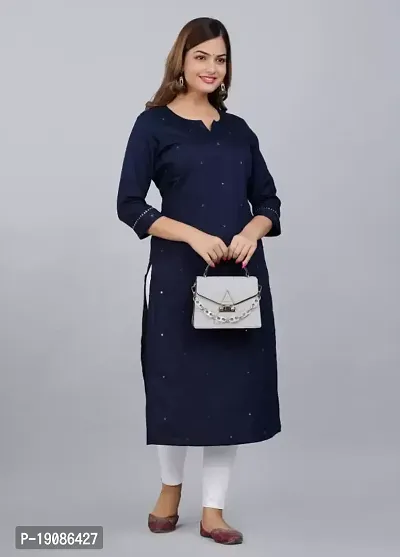 Stylish A-Line Solid Cotton Kurti For Women