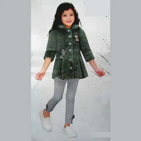 Full Sleeves Coat With Pajami-Green