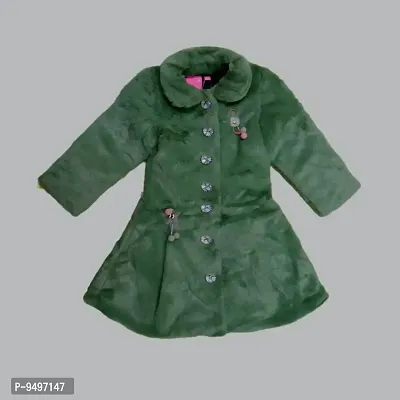 Full Sleeves Coat With Pajami-Green-thumb2