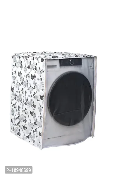 Classic? Front Load Washing Machine Cover for IFB 5.5 Kg 6 Kg & 6.5 Kg (50cmsX63cmsX81cms_Half White,Grey) Pack of : 1 Washing Machine Cover