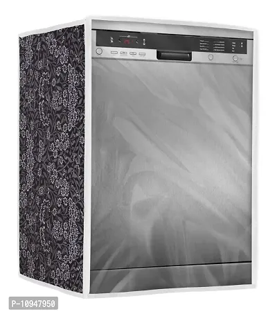 Classic Dishwasher Cover Suitable for Godrej of 12, 13, 14, 15 Place Setting (63X63X81CMS, Black Flower)