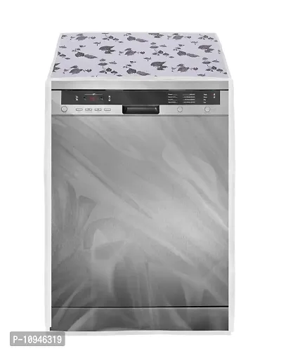 Classic Dishwasher Cover Suitable for Whirlpool of 12, 13, 14, 15 Place Setting (63X63X81CMS, Half White  Grey)-thumb5