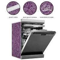 Classic Dishwasher Cover Suitable for Onida of 12, 13, 14, 15 Place Setting (63X63X81CMS, Purple Flower)-thumb1