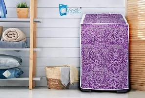 Classic? Top Load Washing Machine Cover Suitable for Bosch Back Panel 6.5 Kg, 7.0 Kg (56X57X95 CMS, Purple Flower)-thumb2