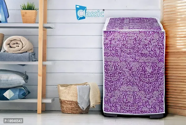 Classic? Top Load Washing Machine Cover Suitable for Bosch Back Panel 6.5 Kg, 7.0 Kg (56X57X95 CMS, Purple Flower)-thumb3