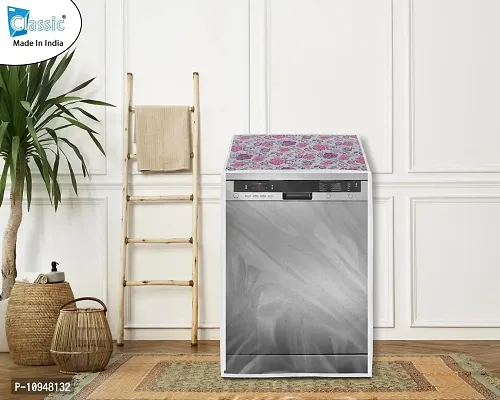 Classic Dishwasher Cover Suitable for LG of 12, 13, 14, 15 Place Setting (63X63X81CMS, White & Pink Flower)-thumb3