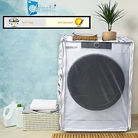 Classic? Front Load Washing Machine Cover for IFB 5.5 Kg 6 Kg & 6.5 Kg (50cmsX63cmsX81cms_Half White,Grey) Pack of : 1 Washing Machine Cover-thumb1