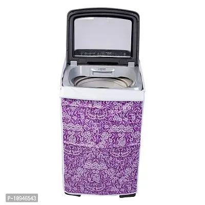 Classic? Top Load Washing Machine Cover Suitable for Bosch Back Panel 6.5 Kg, 7.0 Kg (56X57X95 CMS, Purple Flower)-thumb0