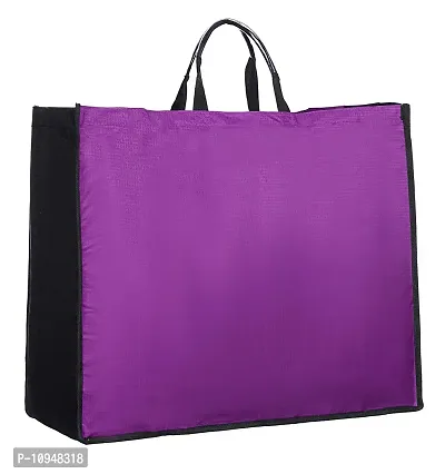 SH Retail Heavy Duty Waterproof Shopping Bag for Daily Use/Kitchen Essentials/Grocery Bag/Vegetable Bag/jhola/Carry Bag/thela with Full Handles (Large, 22 x 9 x 18 inches, Purple)