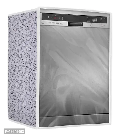 Classic Dishwasher Cover Suitable for Whirlpool of 12, 13, 14, 15 Place Setting (63X63X81CMS, White & Grey)