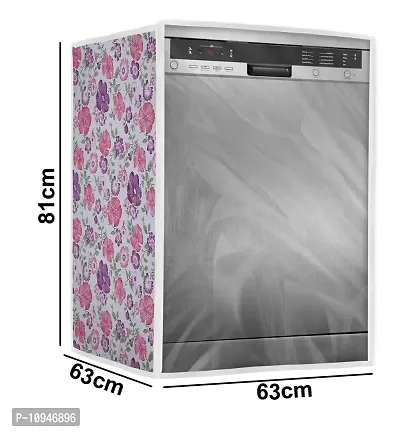 Classic Dishwasher Cover Suitable for Onida of 12, 13, 14, 15 Place Setting (63X63X81CMS, White  Pink Flower)-thumb4