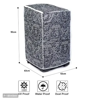 Classic? Top Load Washing Machine Cover Suitable for Samsung Back Panel 16 Kg (65cms X 64cms X 110cms) Black Flower-thumb4