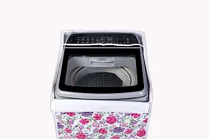 Classic? Top Load Washing Machine Cover Suitable for Samsung Back Panel 6.2 Kg, 6.5 Kg, 7.0 Kg, 7.2 Kg, 7.5 Kg (55cms X 55cms X 92cms) White & Pink Flower-thumb4