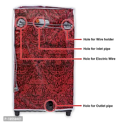 Classic? Top Load Washing Machine Cover Suitable for Bosch Back Panel 6.5 Kg, 7.0 Kg (56X57X95 CMS, Red Flower)-thumb5