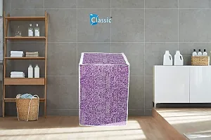 Classic? Top Load Washing Machine Cover Suitable for Samsung Front Panel 8 kg, 8.5 kg, 9 kg, 10 kg (63cms X 63cms X 93cms) Purple Flower-thumb2