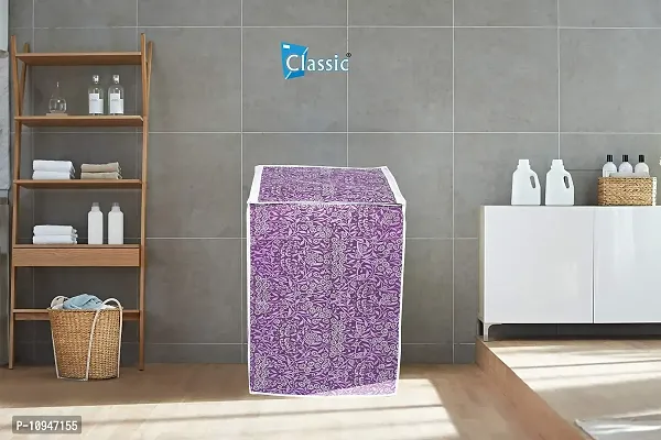 Classic? Top Load Washing Machine Cover Suitable for Samsung Front Panel 8 kg, 8.5 kg, 9 kg, 10 kg (63cms X 63cms X 93cms) Purple Flower-thumb3