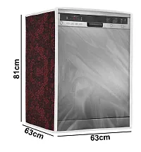 Classic Dishwasher Cover Suitable for LG of 12, 13, 14, 15 Place Setting (63X63X81CMS, Red Flower)-thumb3