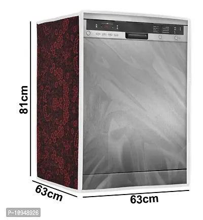 Classic Dishwasher Cover Suitable for LG of 12, 13, 14, 15 Place Setting (63X63X81CMS, Red Flower)-thumb4