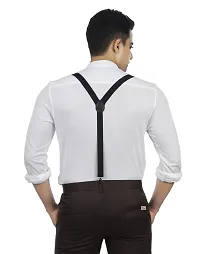 SH Retail Men's Elastic Suspenders Belt (Black, Free Size)-thumb2