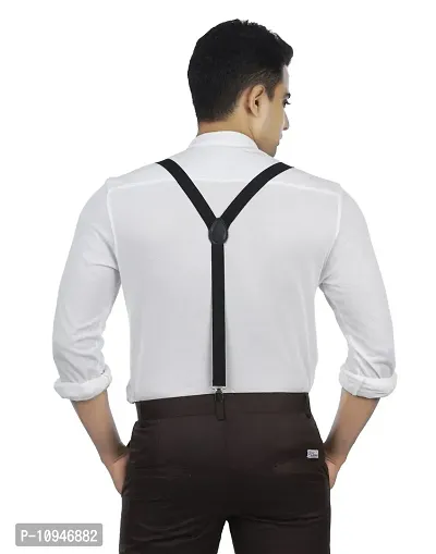 SH Retail Men's Elastic Suspenders Belt (Black, Free Size)-thumb3