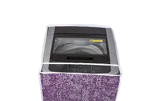 Classic? Top Load Washing Machine Cover Suitable for Samsung Front Panel 8 kg, 8.5 kg, 9 kg, 10 kg (63cms X 63cms X 93cms) Purple Flower-thumb1