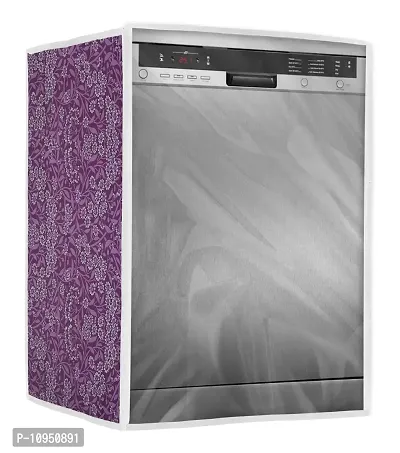Classic Dishwasher Cover Suitable for Godrej of 12, 13, 14, 15 Place Setting (63X63X81CMS, Purple Flower)-thumb0