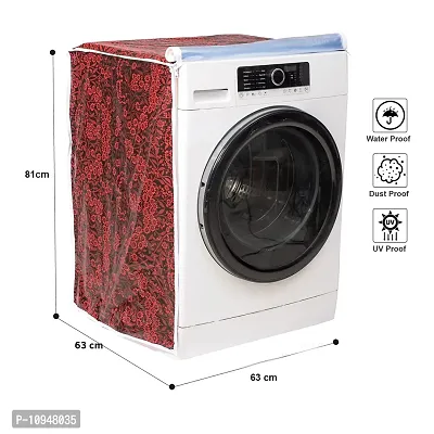 Classic? Front Load Washing Machine Cover for Siemens 6.5 Kg, 7 Kg, 7.5 Kg, 8 Kg, 8.5 Kg & 9 Kg (63cmsX63cmsX81cms) Red Flower-thumb3