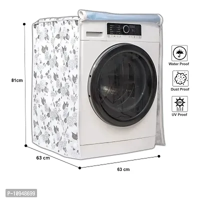 Classic? Front Load Washing Machine Cover for IFB 5.5 Kg 6 Kg & 6.5 Kg (50cmsX63cmsX81cms_Half White,Grey) Pack of : 1 Washing Machine Cover-thumb3