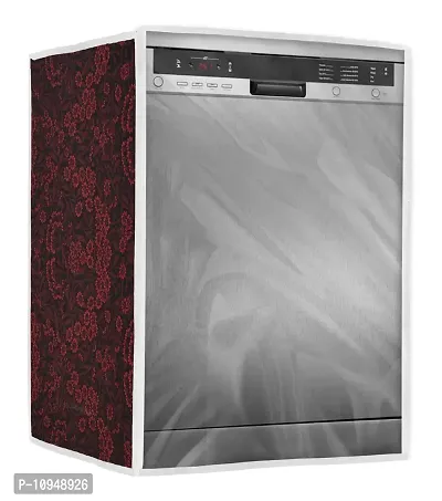 Classic Dishwasher Cover Suitable for LG of 12, 13, 14, 15 Place Setting (63X63X81CMS, Red Flower)