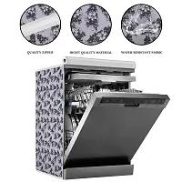 Classic Dishwasher Cover Suitable for Whirlpool of 12, 13, 14, 15 Place Setting (63X63X81CMS, Black & White)-thumb1