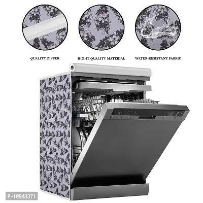 Classic Dishwasher Cover Suitable for Whirlpool of 12, 13, 14, 15 Place Setting (63X63X81CMS, Black & White)-thumb2