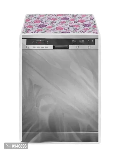 Classic Dishwasher Cover Suitable for Onida of 12, 13, 14, 15 Place Setting (63X63X81CMS, White  Pink Flower)-thumb5