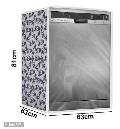 Classic Dishwasher Cover Suitable for Whirlpool of 12, 13, 14, 15 Place Setting (63X63X81CMS, Black & White)-thumb4