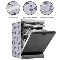 Classic Dishwasher Cover Suitable for Whirlpool of 12, 13, 14, 15 Place Setting (63X63X81CMS, Half White  Grey)-thumb1