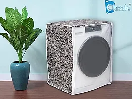 Classic? Front Load Washing Machine Cover for Siemens 6.5 Kg,7 Kg, 7.5 Kg, 8 Kg, 8.5 Kg & 9 Kg (63cmsX63cmsX81cms) Black Flower-thumb1