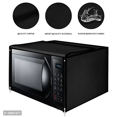 Classic Microwave Oven Cover Suitable for All Major Brands for Size 41X46X36 CMS (Black)-thumb3