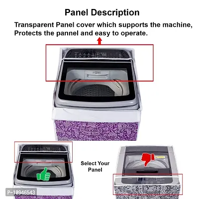 Classic? Top Load Washing Machine Cover Suitable for Bosch Back Panel 6.5 Kg, 7.0 Kg (56X57X95 CMS, Purple Flower)-thumb2
