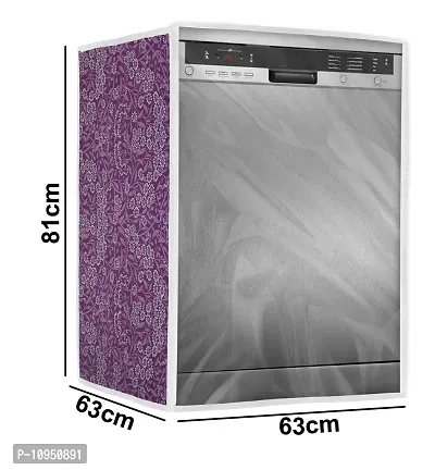 Classic Dishwasher Cover Suitable for Godrej of 12, 13, 14, 15 Place Setting (63X63X81CMS, Purple Flower)-thumb4