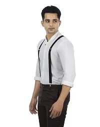 SH Retail Men's Elastic Suspenders Belt (Black, Free Size)-thumb1