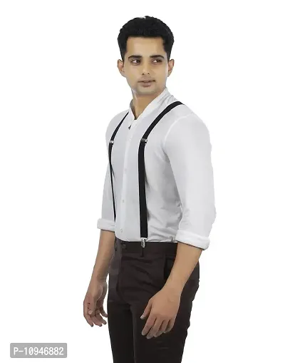 SH Retail Men's Elastic Suspenders Belt (Black, Free Size)-thumb2