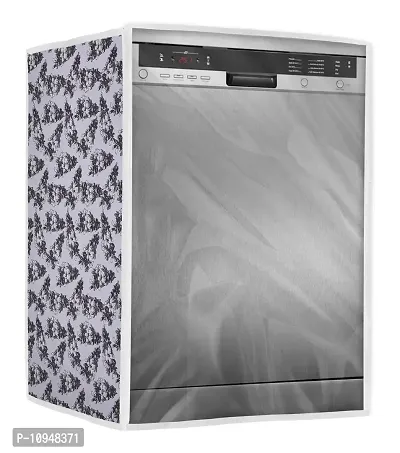 Classic Dishwasher Cover Suitable for Whirlpool of 12, 13, 14, 15 Place Setting (63X63X81CMS, Black & White)