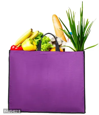 SH Retail Heavy Duty Waterproof Shopping Bag for Daily Use/Kitchen Essentials/Grocery Bag/Vegetable Bag/jhola/Carry Bag/thela with Full Handles (Large, 22 x 9 x 18 inches, Purple)-thumb5