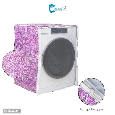 Classic? Front Load Washing Machine Cover for Siemens 6.5 Kg,7 Kg, 7.5 Kg, 8 Kg, 8.5 Kg  9 Kg (63cmsX63cmsX81cms) Purple Flower-thumb4