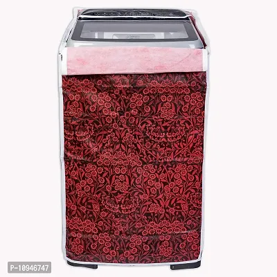 Classic? Top Load Washing Machine Cover Suitable for Samsung Back Panel 8 Kg, 8.5 Kg, 9.0 Kg, 10 Kg (63cms X 63cms X 93cms) Red Flower-thumb4