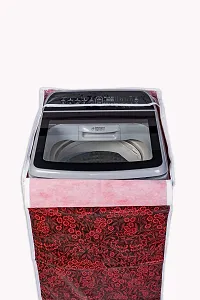 Classic? Top Load Washing Machine Cover Suitable for Samsung Back Panel 8 Kg, 8.5 Kg, 9.0 Kg, 10 Kg (63cms X 63cms X 93cms) Red Flower-thumb4