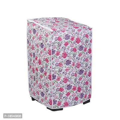 Classic? Top Load Washing Machine Cover Suitable for Samsung Back Panel 6.2 Kg, 6.5 Kg, 7.0 Kg, 7.2 Kg, 7.5 Kg (55cms X 55cms X 92cms) White & Pink Flower-thumb4