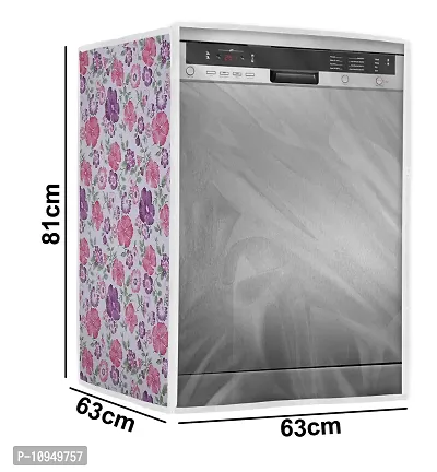 Classic Dishwasher Cover Suitable for Godrej of 12, 13, 14, 15 Place Setting (63X63X81CMS, White  Pink Flower)-thumb4