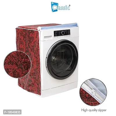 Classic? Front Load Washing Machine Cover for Siemens 6.5 Kg, 7 Kg, 7.5 Kg, 8 Kg, 8.5 Kg & 9 Kg (63cmsX63cmsX81cms) Red Flower-thumb4