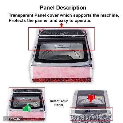 Classic? Top Load Washing Machine Cover Suitable for Bosch Back Panel 6.5 Kg, 7.0 Kg (56X57X95 CMS, Red Flower)-thumb2